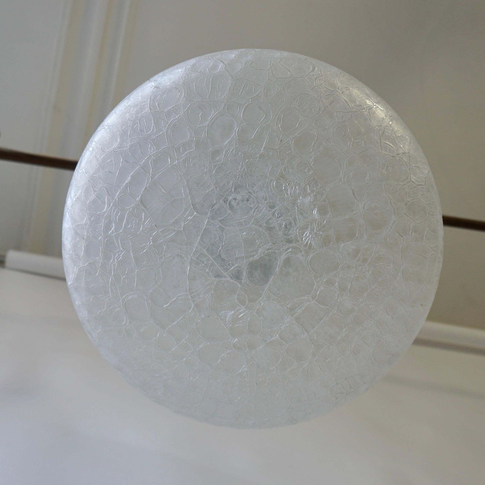 photo for sale Doria Pendant Lamp Clear Art Glass And Chrome 1960s 1970s Hanging Lamp