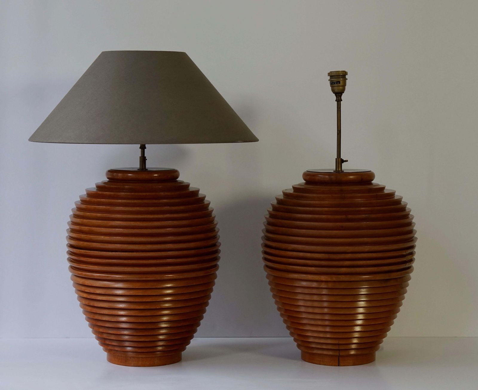 2378.0 One Large Wooden Table Or Floor Lamp, Birma photo