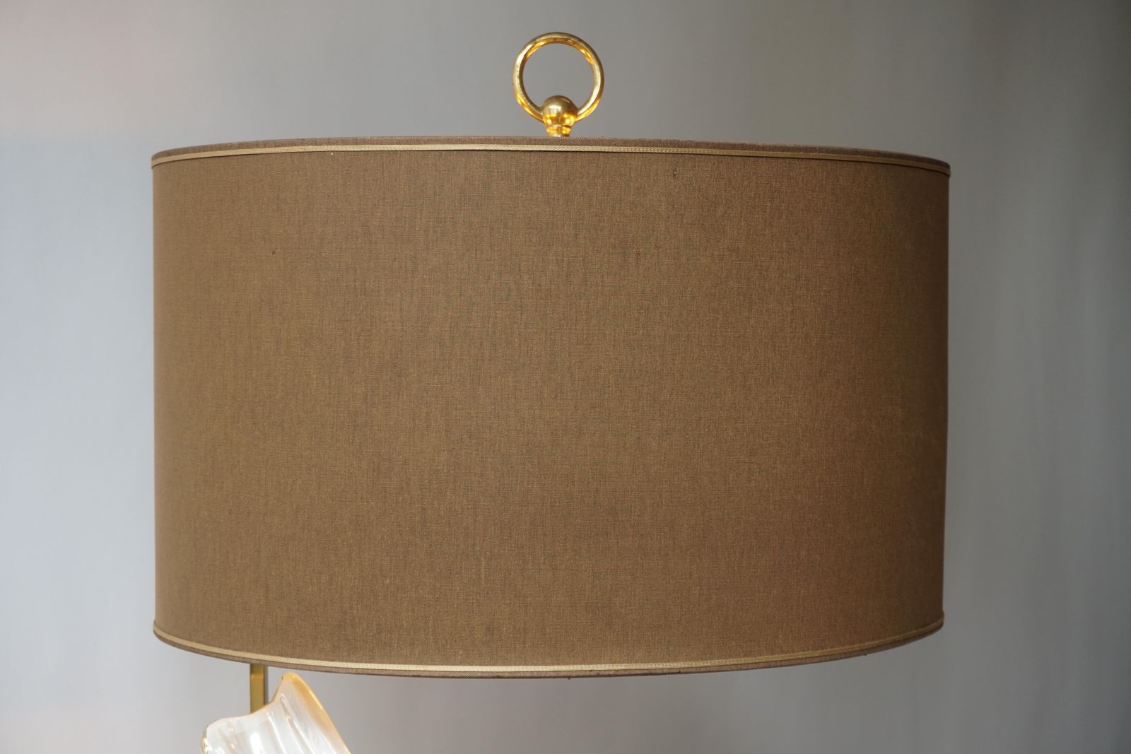 photo for sale Italian Midcentury Big Ceramic Fish Lamp With Brass Details, 1970s
