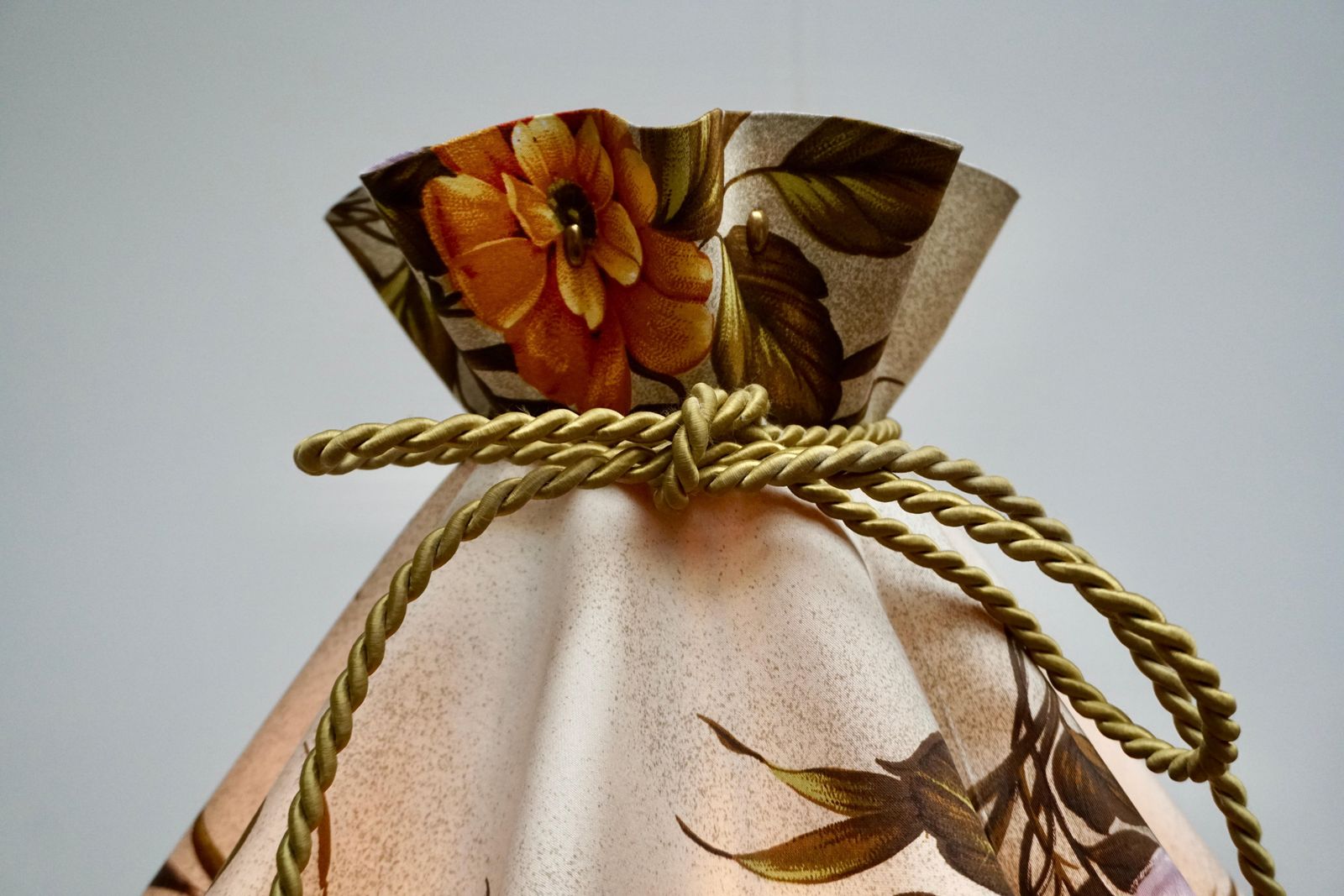 photo for sale Midcentury Brass Floor Lamp, Flower Shade, Italy