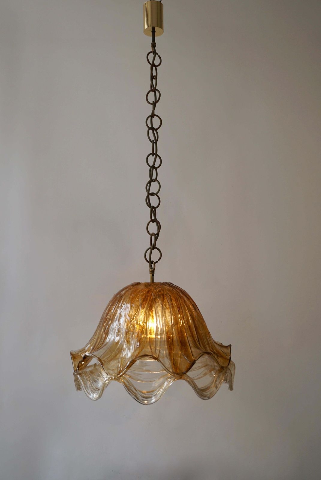 Brown And Transparent Acrylic Pendant Lamp, 1970s photo Lighting