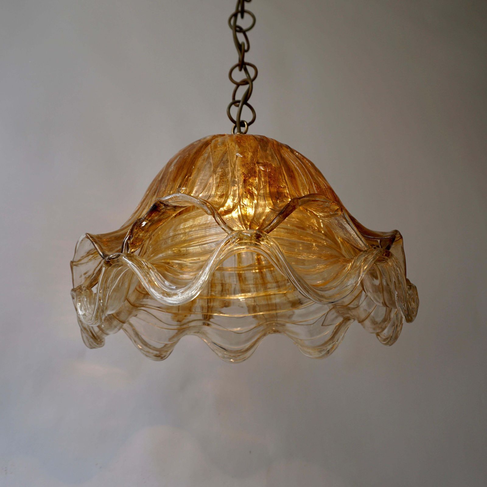 photo vinterior Brown And Transparent Acrylic Pendant Lamp, 1970s