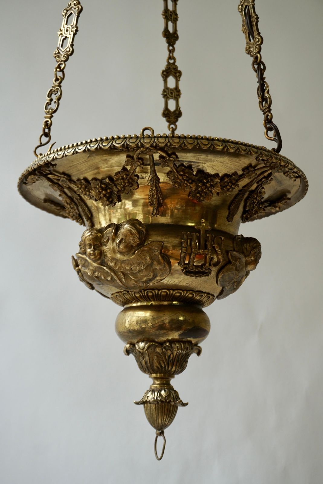 Antique Gothic Revival Chandelier And Church Sanctuary Lamp photo buy