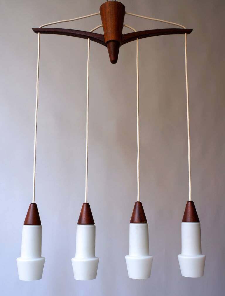 Italian Chandelier In Murano Opaline Glass And Wood photo furniture