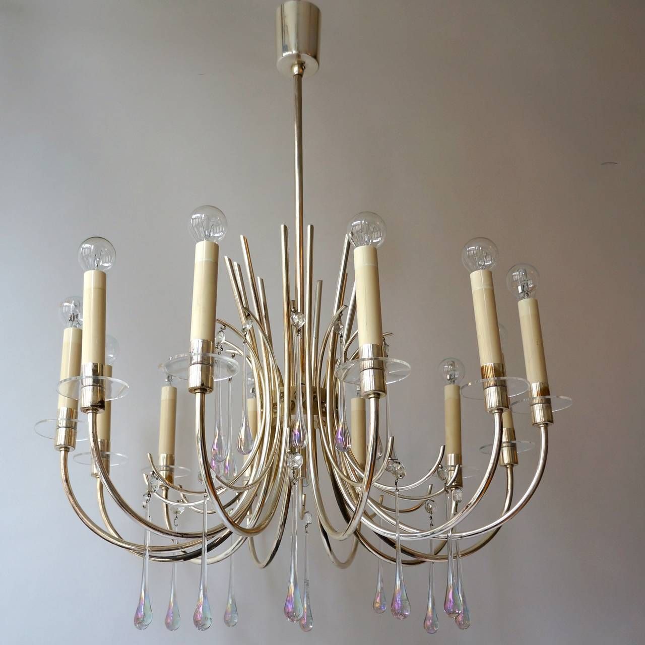 1970s Modernist Polished Aluminum Chandelier photo vinterior