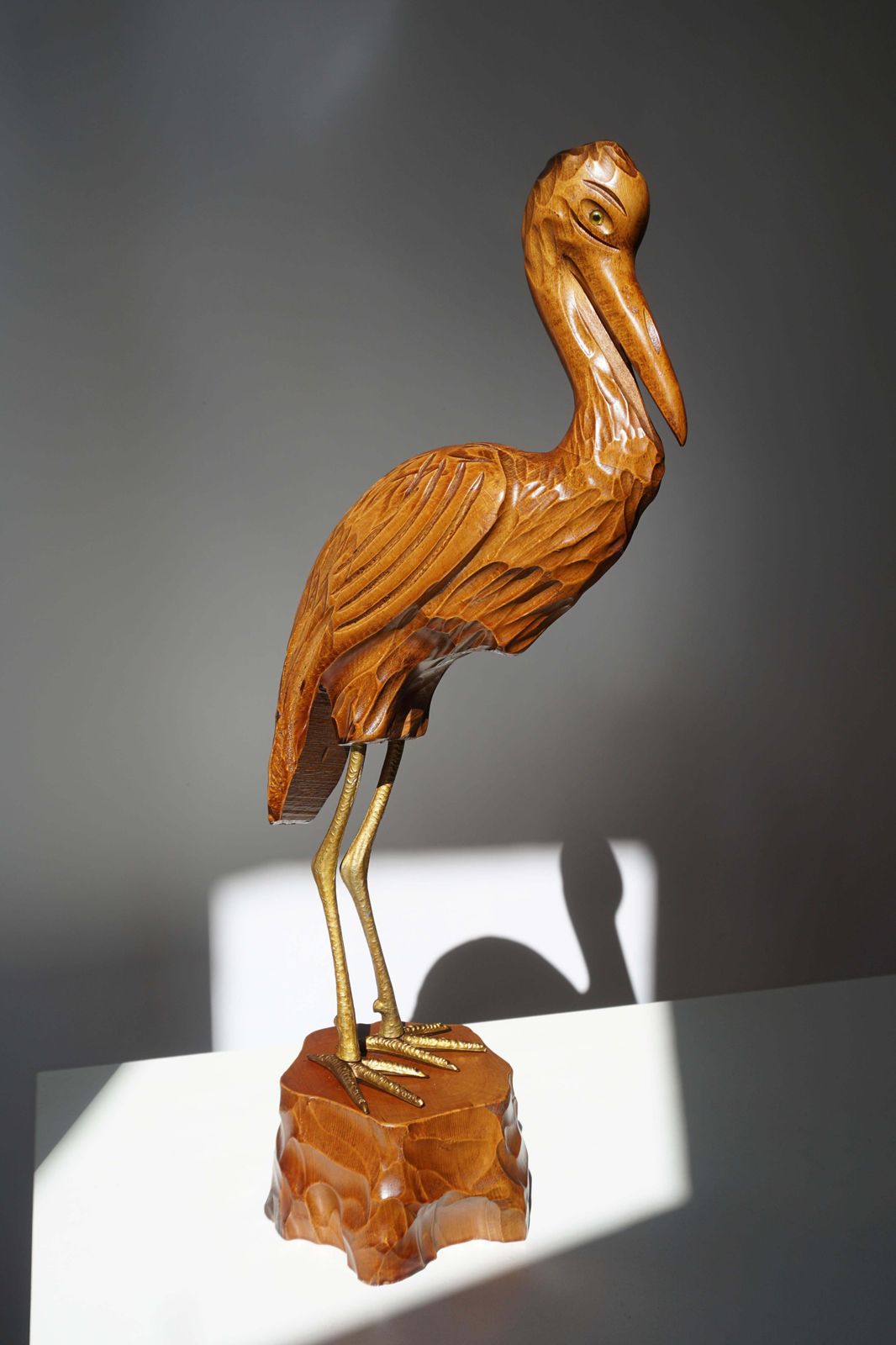 Mid Century Modern Metal And Wood Ibis Bird Sculptures photo furniture