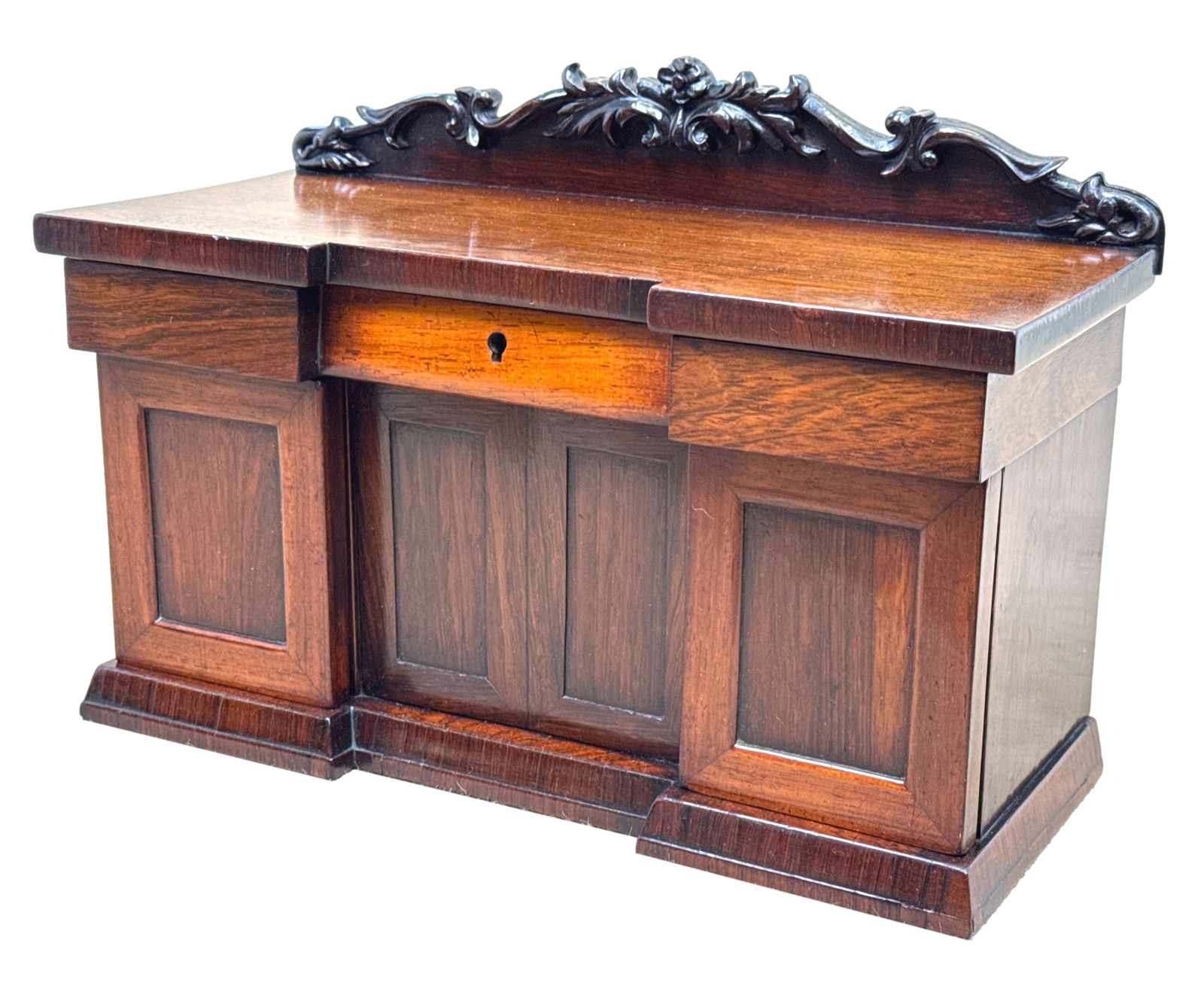 Rosewood Regency Tea Caddy Miniature Sideboard (England, Circa 1835)