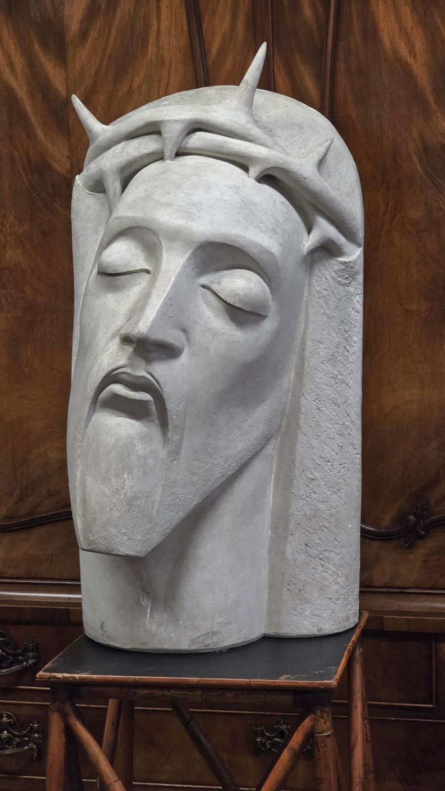 2930.0 Beautiful Art Deco Plaster Bust Of Christ By A. Gille photo