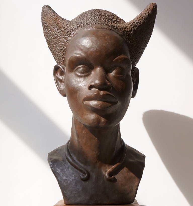 Bust Of A Congolese Mangbetu Woman By F.X. Goddard photo furniture