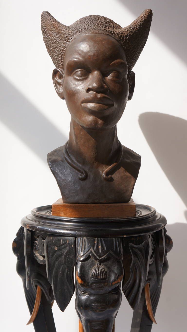 Bust Of A Congolese Mangbetu Woman By F.X. Goddard photo vintage