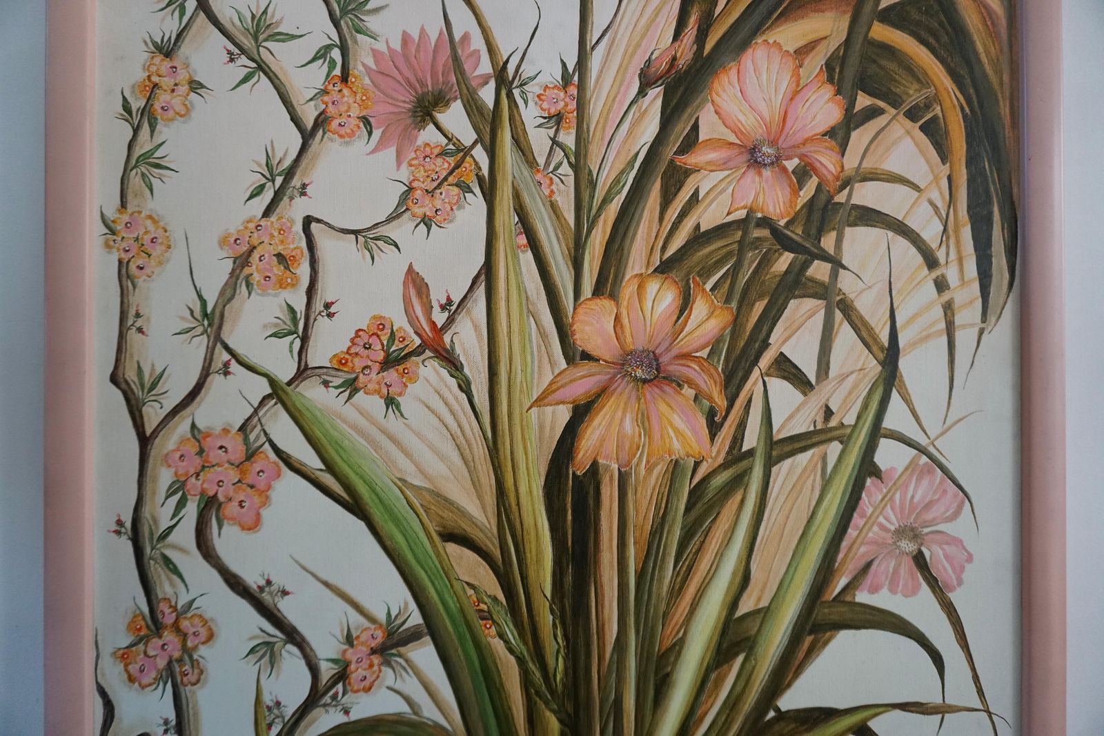 Realistic Pink Flowers Painting By L Lafortune photo Art