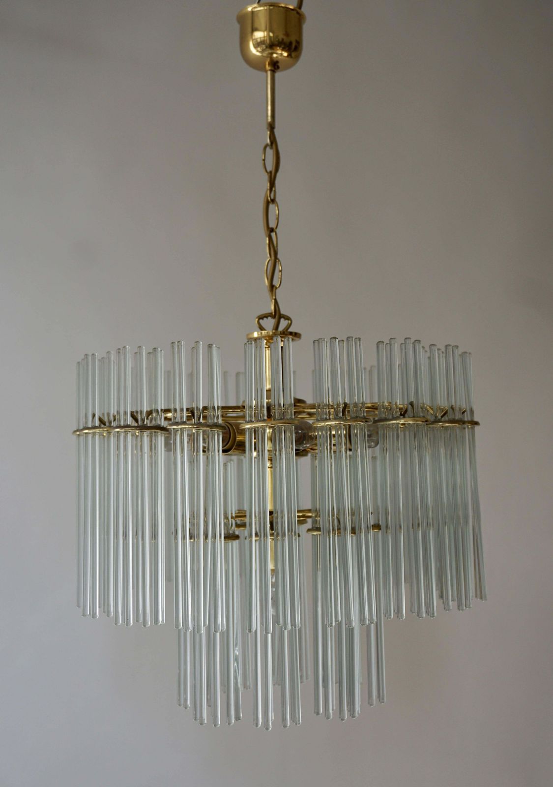 Italian Murano Glass And Brass Chandelier photo 2127.0