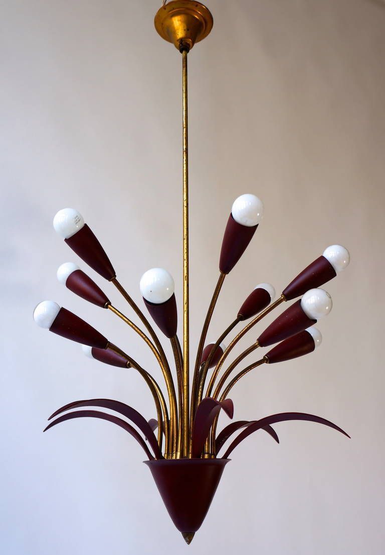 Ceiling Sputnik Lamp In The Manner Of Arteluce, Italy, 1950s photo for sale
