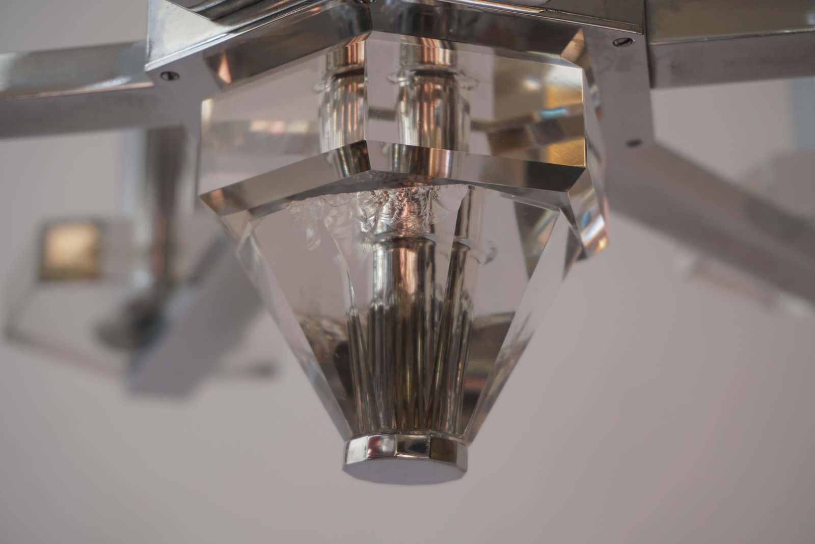 2378.0 Precious Faceted Crystal Glass Art Deco Chandelier photo