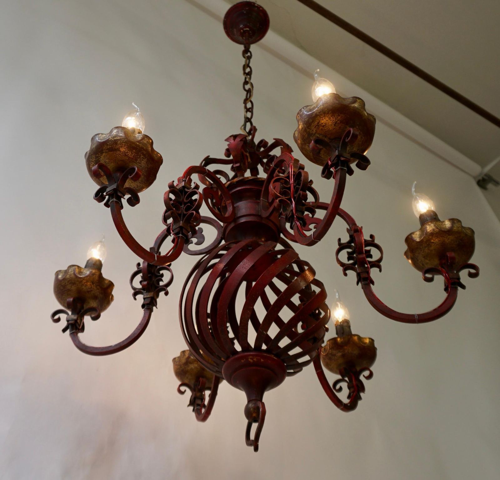 Lighting French Wrought Iron Chandelier photo