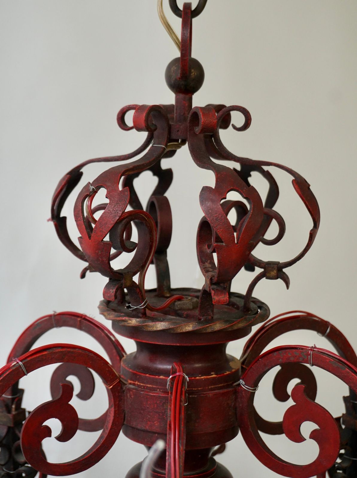 2637.0 French Wrought Iron Chandelier photo