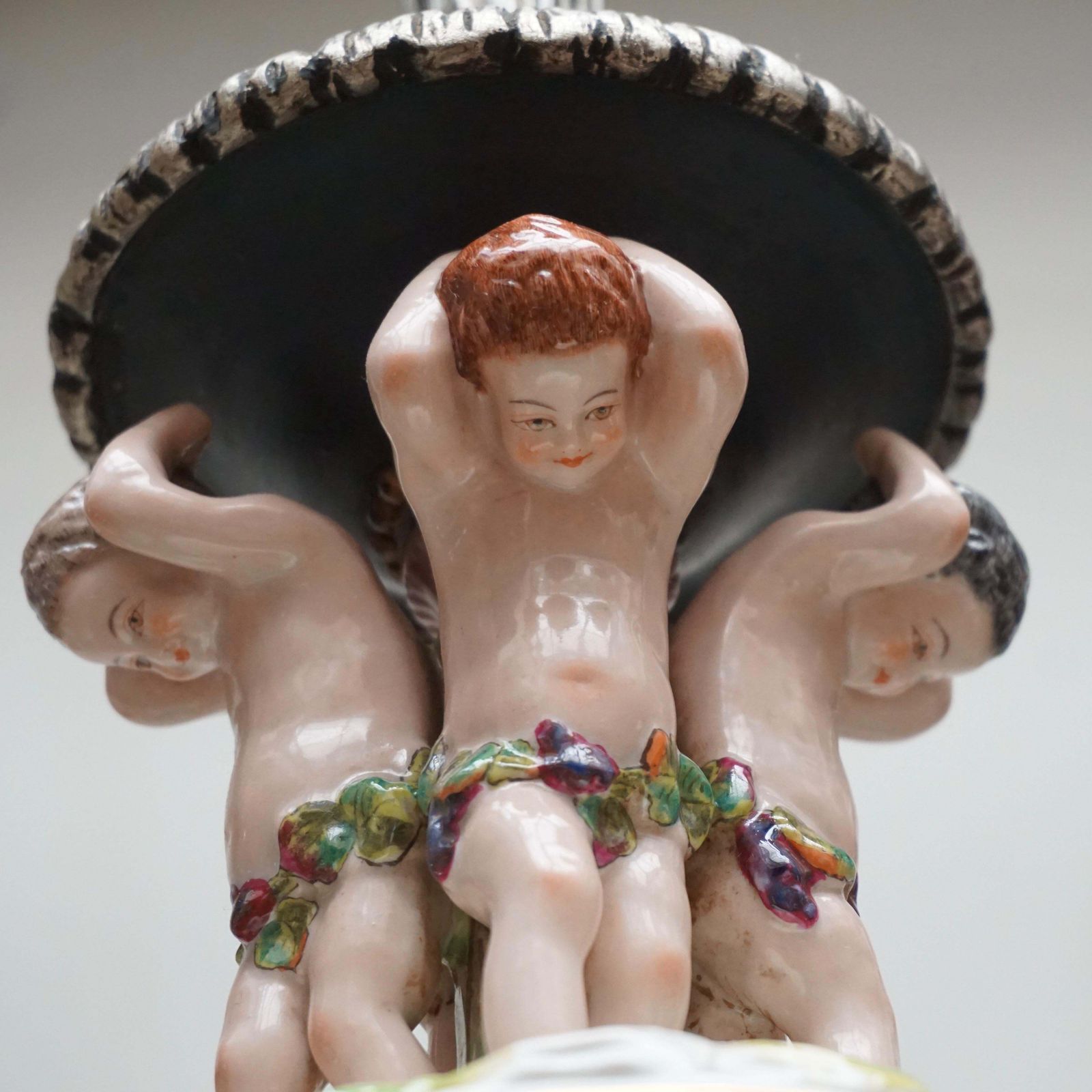 photo furniture Italian Hand Carved Chandelier With Porcelain Putti
