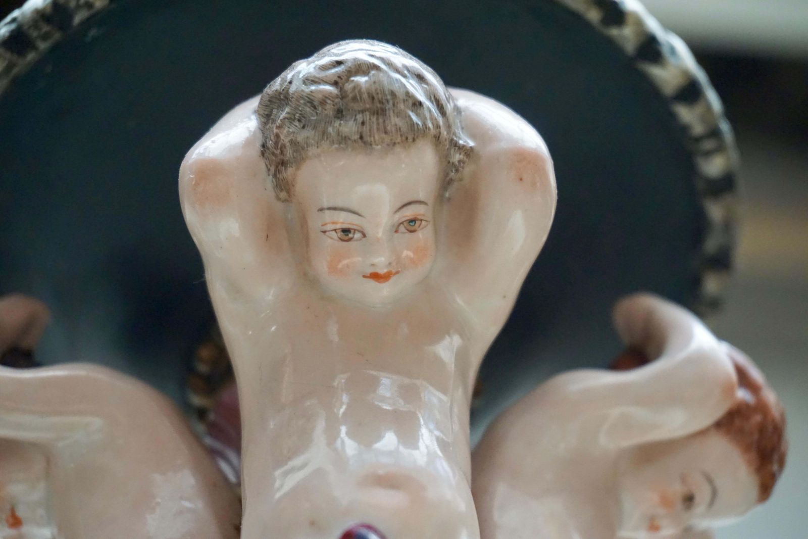 photo buy Italian Hand Carved Chandelier With Porcelain Putti