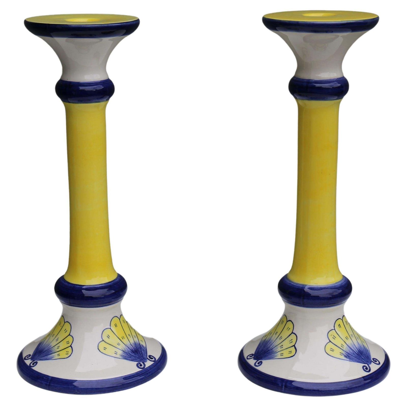 Pair Italian Hand Painted Butterfly Porcelain Candelabra photo furniture