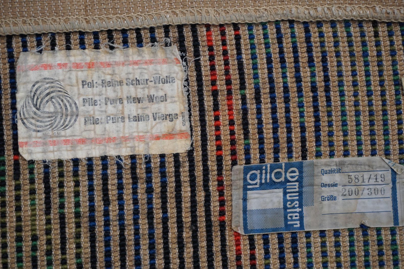 Ritva Puolita Gilde Muster Edition, Abstract Pure Wool Carpet Ca 1965 photo vintage