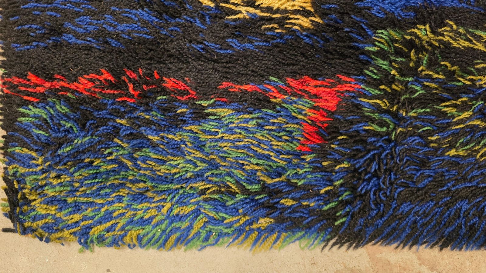 photo vinterior Ritva Puolita Gilde Muster Edition, Abstract Pure Wool Carpet Ca 1965