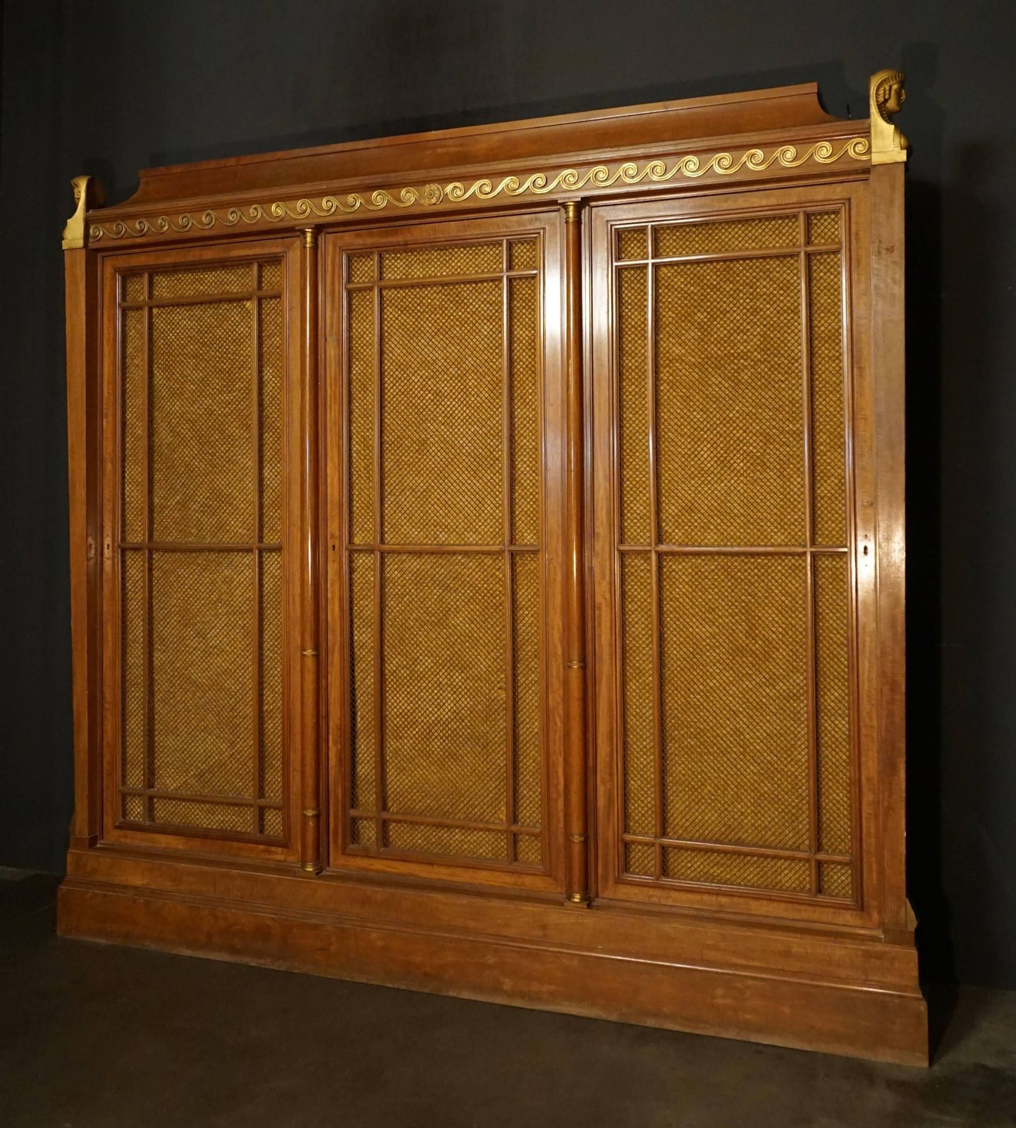 photo for sale Rare And Magnificent Neoclassical Mahogany Bibliotheque Bookcase