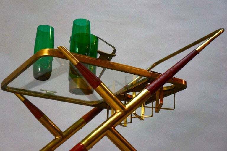 Liquor Trolley By Cesare Lacca   Brass And Rosewood photo 1613.0