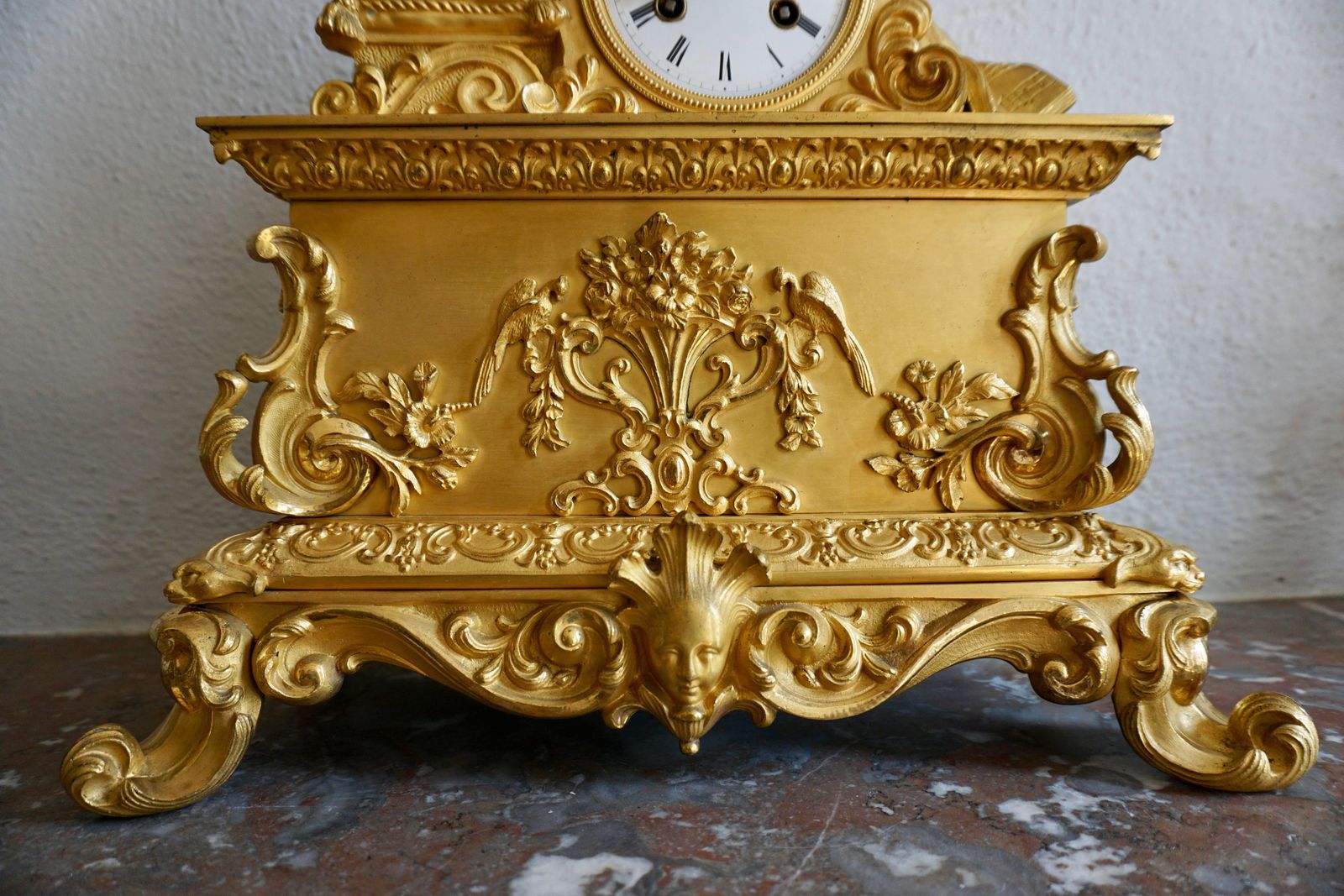 Very Fine And Elegant Fire, Gilt Bronze Mantle Clock In The Romantic Taste photo 3318.0