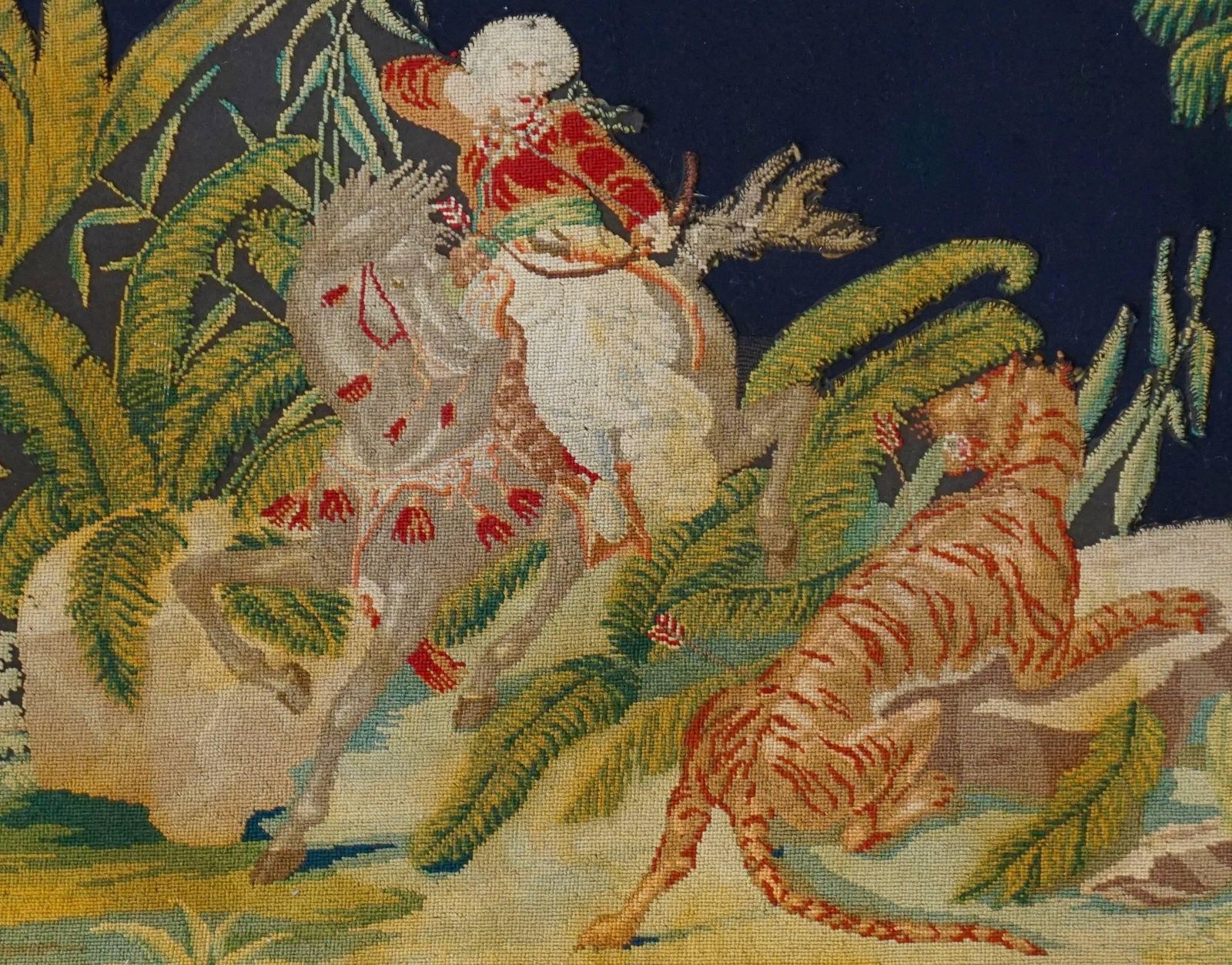 Pair Of Gros Point Stitched Panels Representing Orientalist Scenes photo for sale