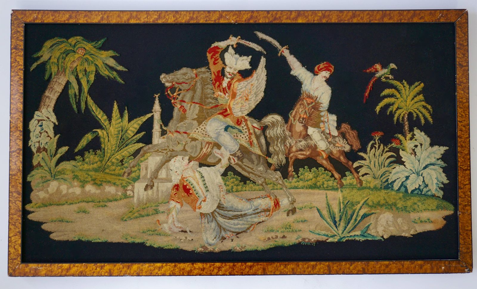Pair Of Gros Point Stitched Panels Representing Orientalist Scenes photo 1019.0