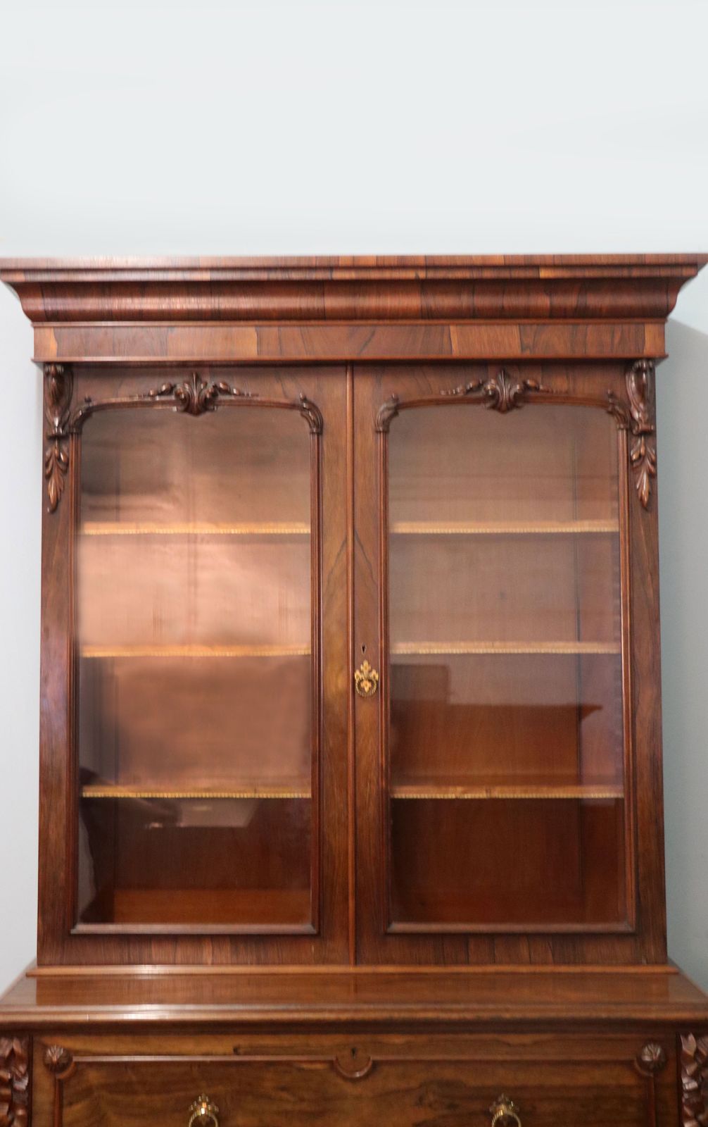 photo furniture Lovely Early Victorian Secretaire Bookcase Cabinet.