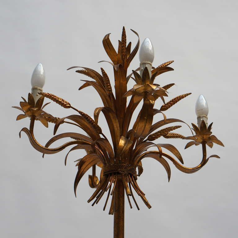 Rare Gilt Metal Sheaf Of Wheat Floor Lamp By Hans Kogl photo 2463.0