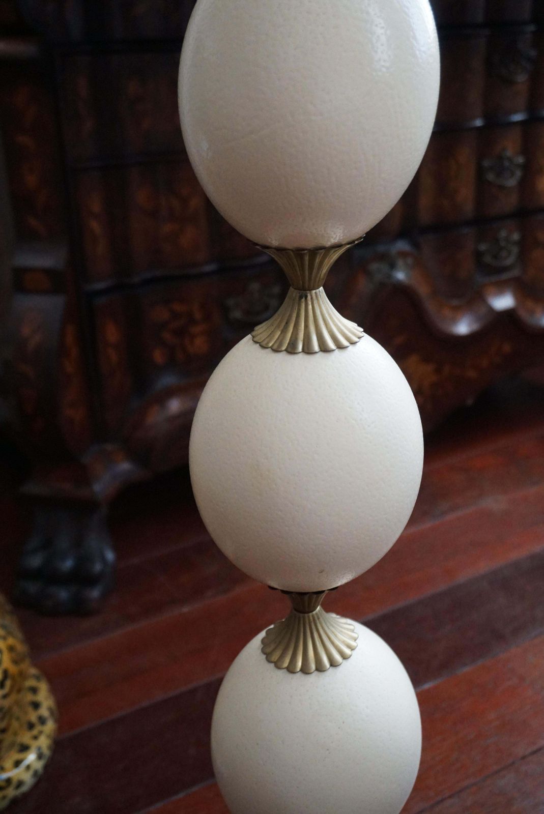 Rare 1970'  Ostrich Eggshell Floor Lamp In The Style Of Maison Charles photo 5605.0