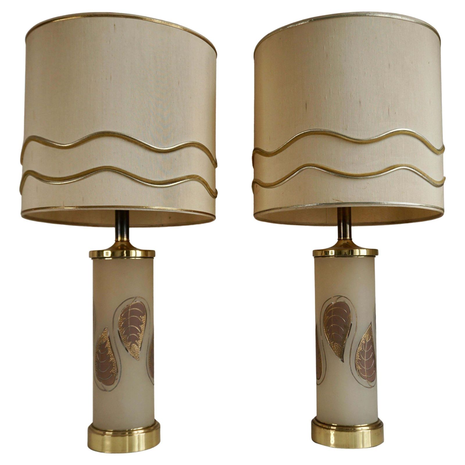 Pair Of 1970s Hollywood Regency Art Glass And Gilt Murano Glass Lamps photo furniture
