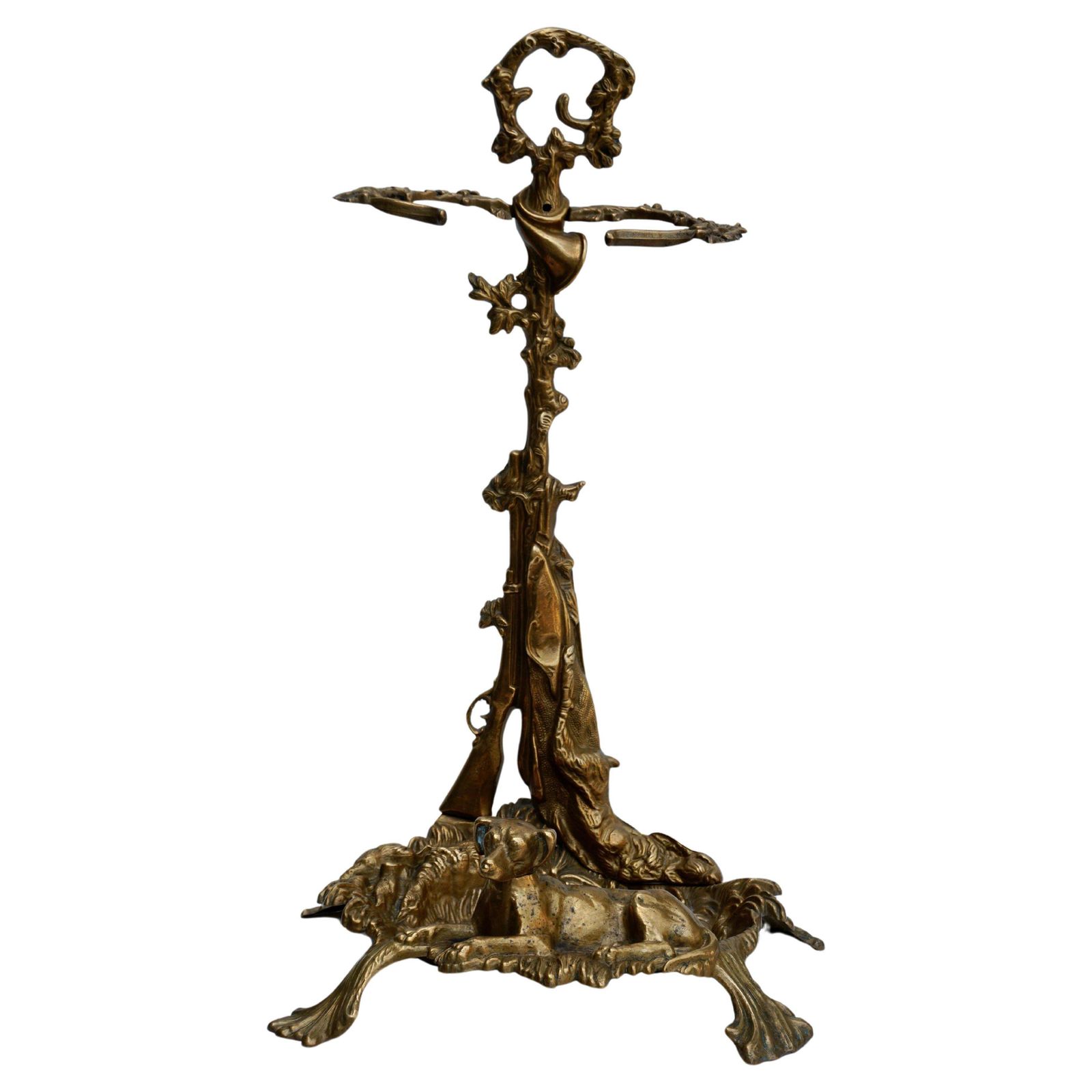 French Napoleon III Bronze Umbrella Stand With Hunt Motifs photo furniture