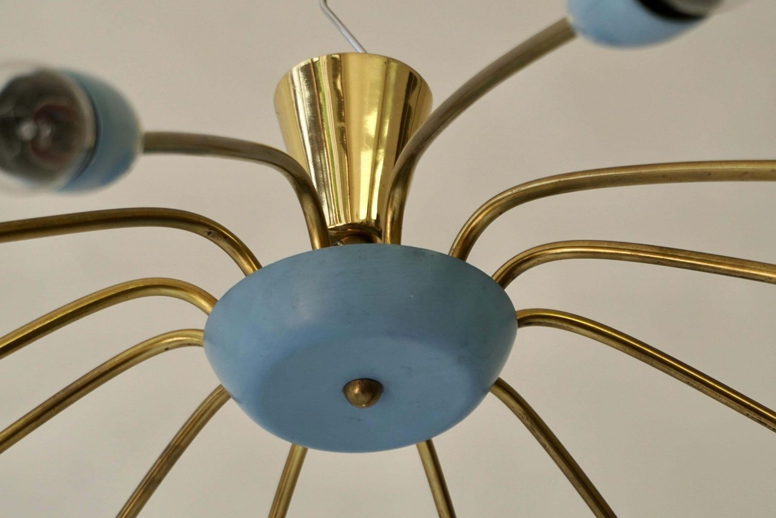 Italian Midcentury Twelve Light Sputnik Flus Chandelier In Stilnovo Style photo 1319.0