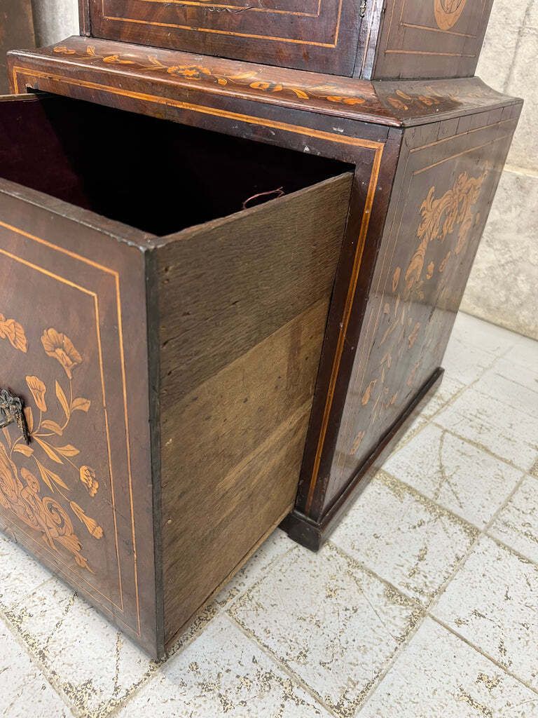 19th Century Continental Style Marquetry Bedside Cabinet Box photo vintage
