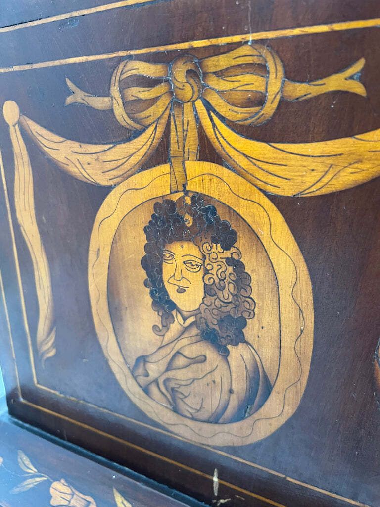 photo vinterior 19th Century Continental Style Marquetry Bedside Cabinet Box