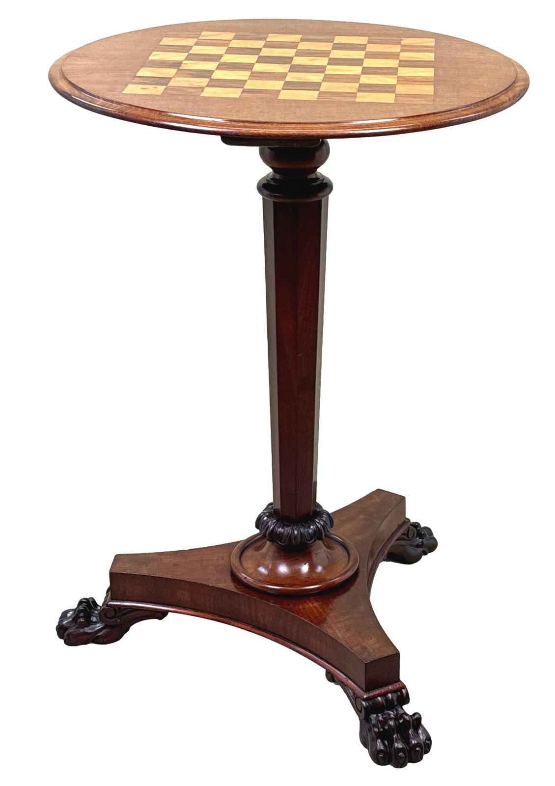 photo furniture Mid 19th Century Chess Top Lamp Table (England, Circa 1840)