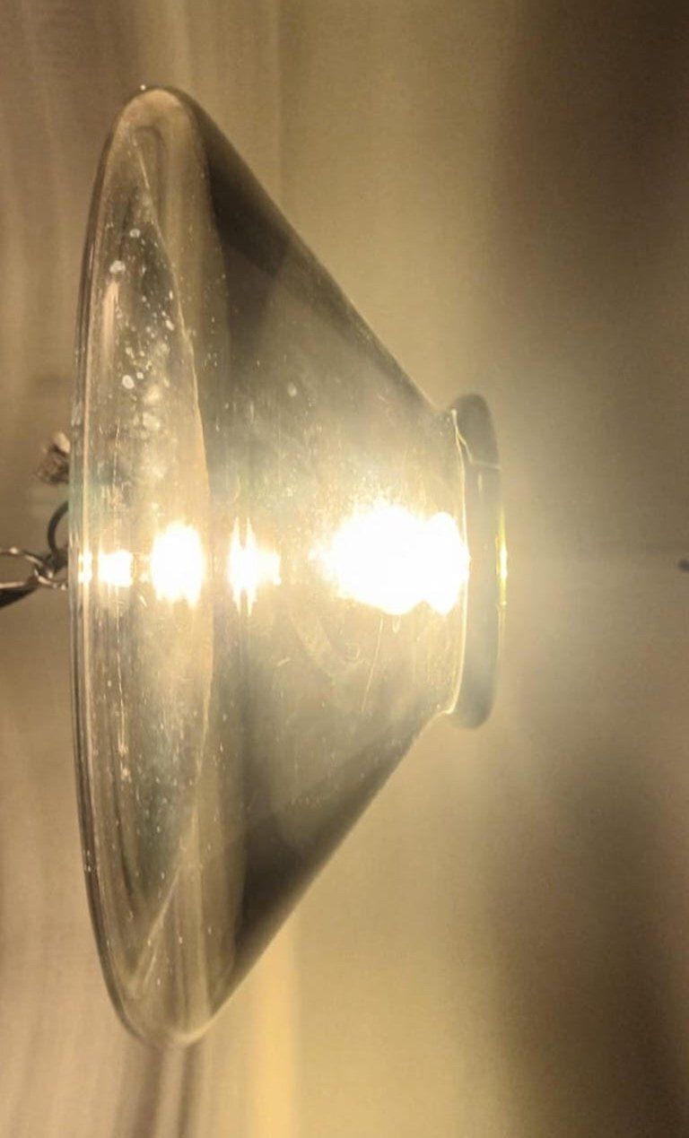 Pair Of Smoky Murano Sconces / Flush Mounts By Leucos photo vintage