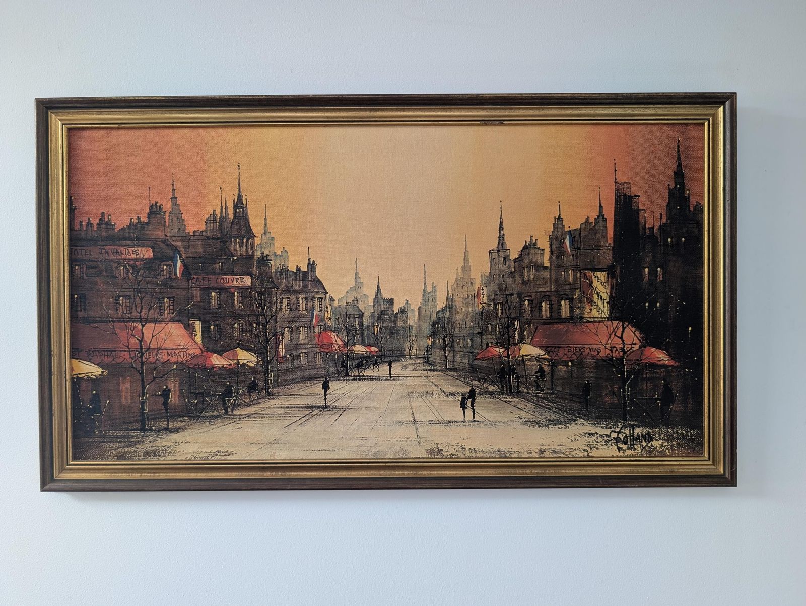Dimanche By Ron Folland Signed 1960s Print In Original Frame. Vintage Artwork