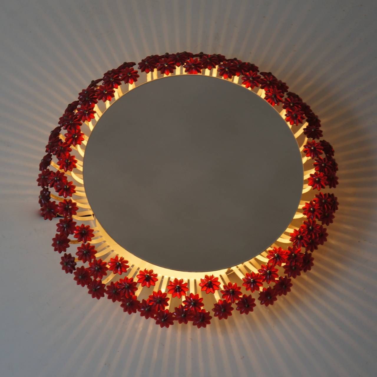 Two Mid Century Modern Round Mirror By Emil Stejnar For Rupert Nikoll, Austria photo for sale
