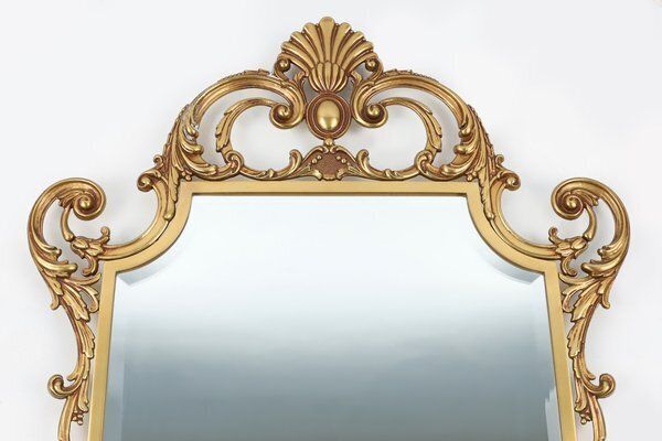 20th Century Louis XV French Copper Beveled Wall Mirror, 1950s photo furniture