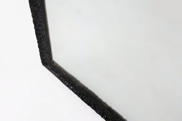 Baroque Black Large Oak Fireplace Mirror, France, 1850s photo vintage