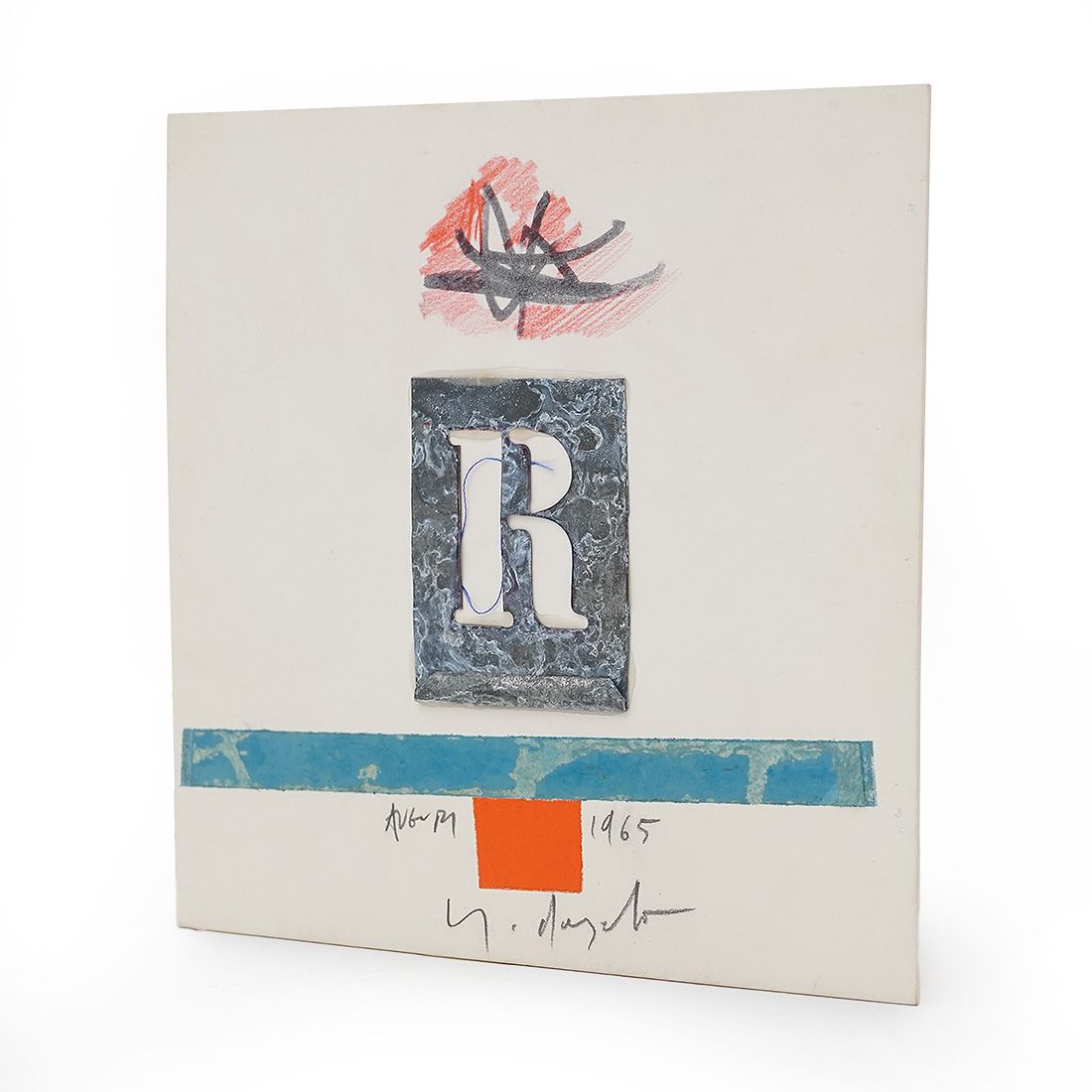 Mixed Media On Cardboard And Collage By Sergio Dangelo, 1960s photo vinterior