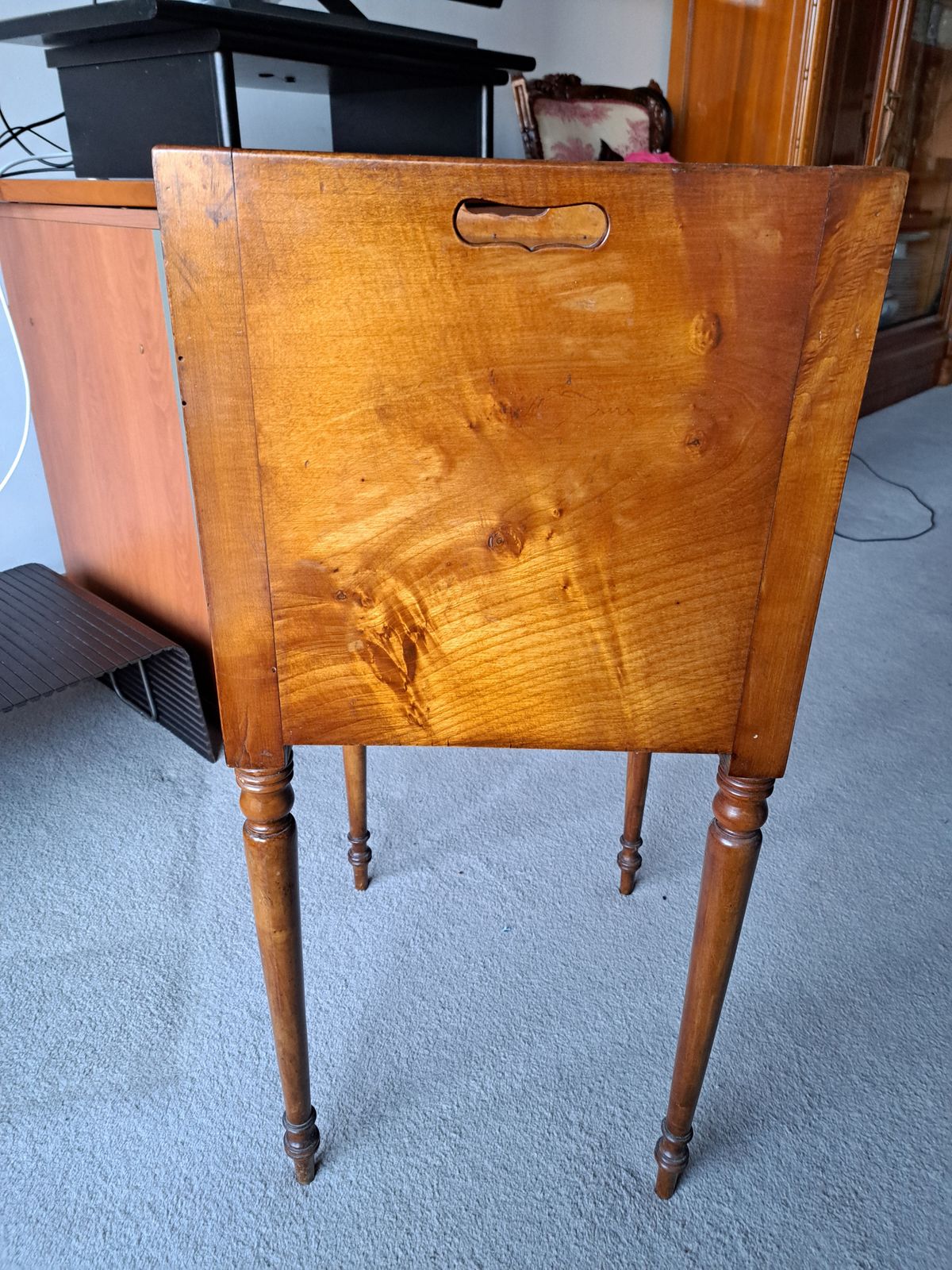 Antique Regency/Directoire Nightstand Cupboard Made Entirely In Birch Root photo 100.0