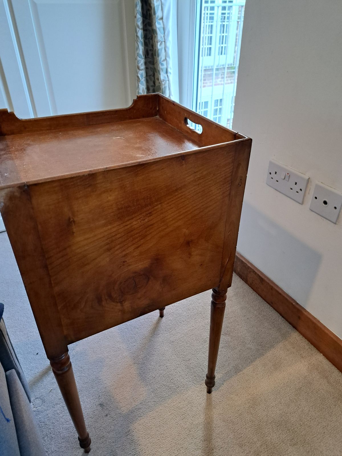 Antique Regency/Directoire Nightstand Cupboard Made Entirely In Birch Root photo vinterior