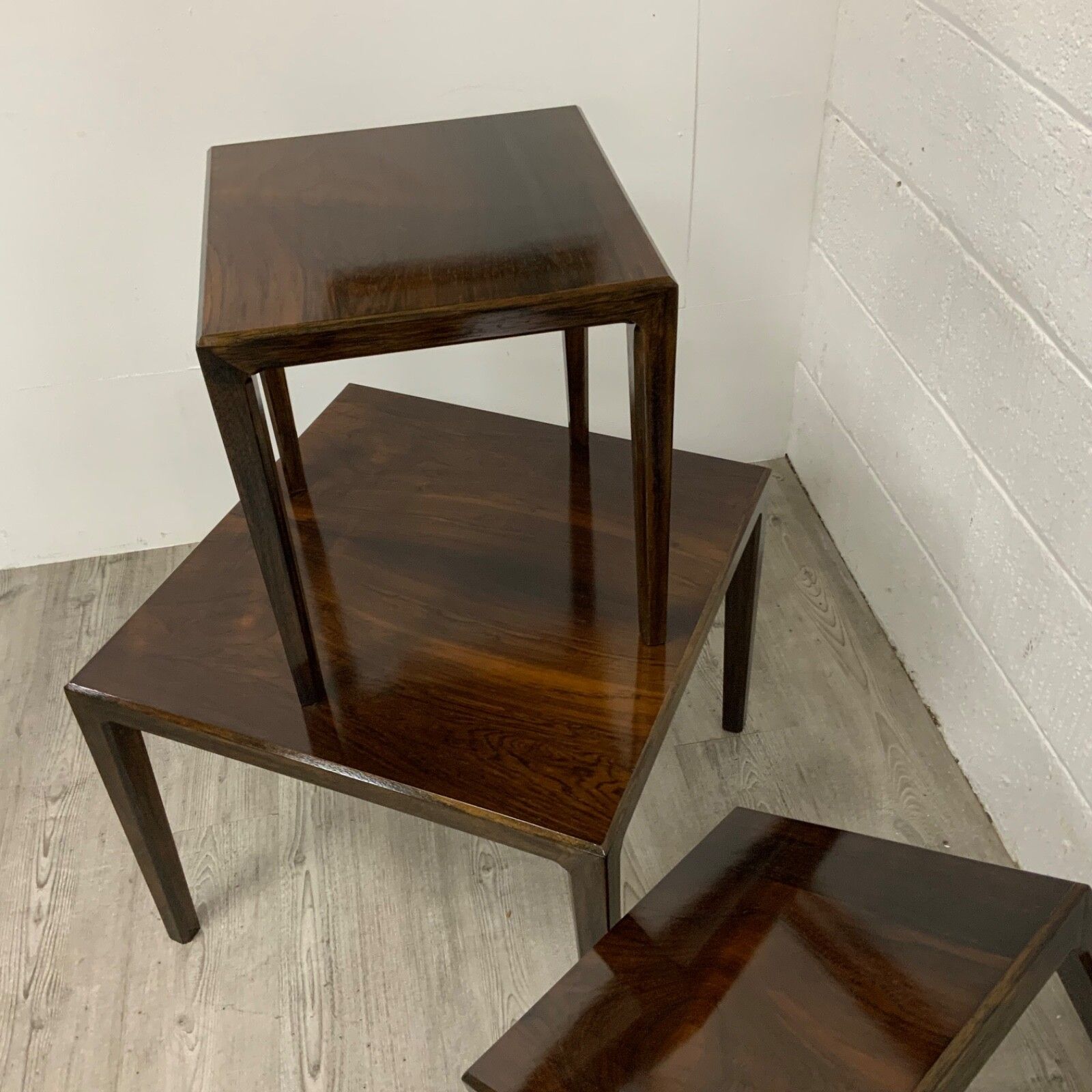 895.0 Mid Century Danish Rosewood Side Tables And Coffee Table For Cfc Silkeborg photo