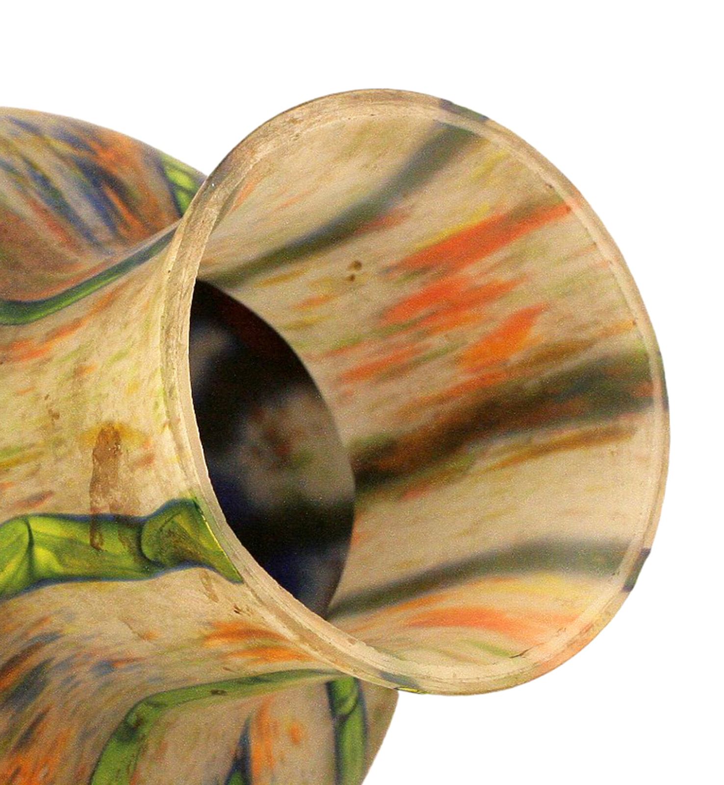 1920s Art Nouveau Czech Bohemian Grand Marquetry Ball Flower Vase By Kralik Glassworks photo buy