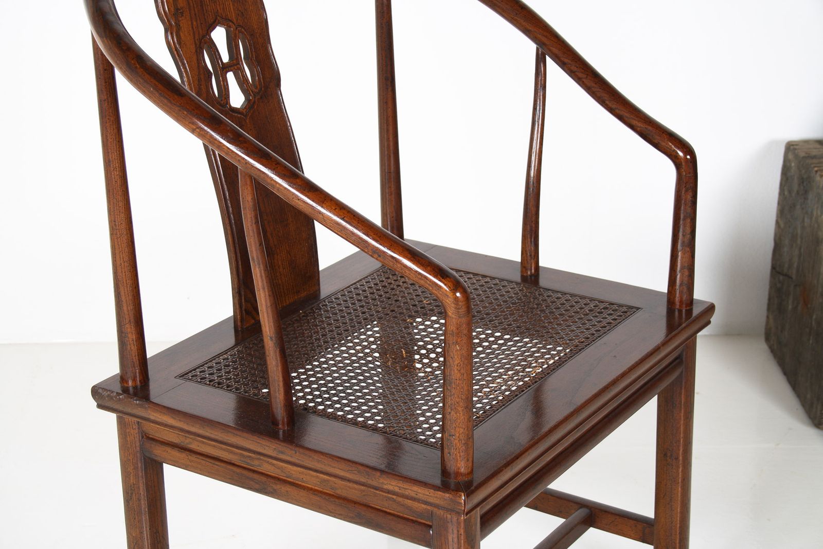 photo for sale An Antique Chinese Horseshoe Hongmu Late Qing Chair